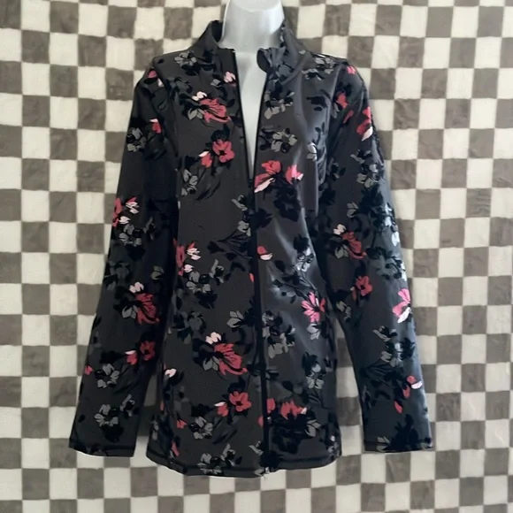Lane Bryant jacket 22/24 Zip Up Casual floral jogger women’s - Picture 2 of 4